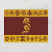 Chinese draak, gouddraak, Fantasy, mythologie Briefkaart (Voorkant)