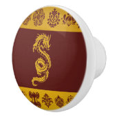 Chinese draak, gouddraak, Fantasy, mythologie Keramische Knop (Rechts)