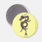 Chinese draak grafische tekening kunst magneet ont (Voorkant / Achterkant)