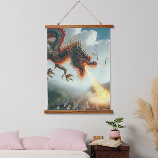 Chinese draak hangend wandkleed (Slaapkamer)