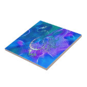 Chinese Draak in Blues IV Tegeltje (Zijkant)