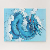 Chinese draak in de wolken legpuzzel (Horizontaal)