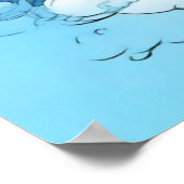 Chinese draak in de wolken poster (Hoek)