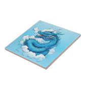 Chinese draak in de wolken tegeltje (Zijkant)