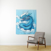 Chinese draak in de wolken wandkleed (In situ)