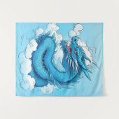 Chinese draak in de wolken wandkleed (Voorkant (horizontaal))