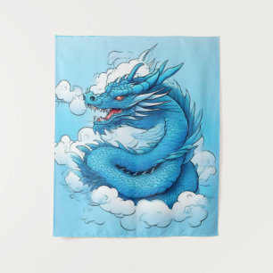 Chinese draak in de wolken wandkleed