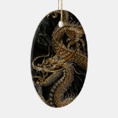 Chinese draak in getextureerd bruin keramisch ornament (Rechts)
