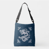 Chinese draak in het wit Crossbody Tas (Voorkant)