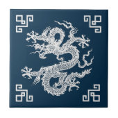  Chinese draak in het wit Tegeltje (Voorkant)