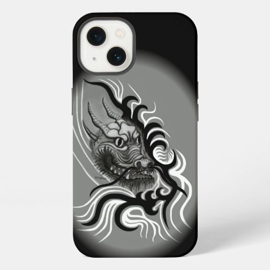 Chinese Draak in Tattoostijl iPhone Hoesje (Achterkant)