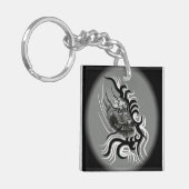 Chinese Draak in Tattoostijl Sleutelhanger (Voorkant Links)