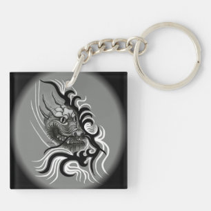 Chinese Draak in Tattoostijl Sleutelhanger