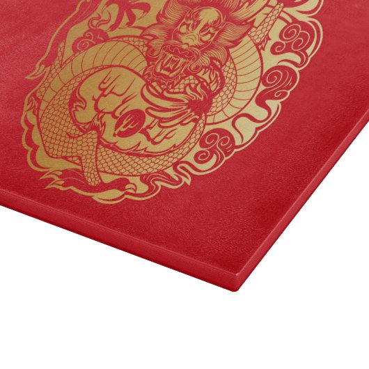 Chinese draak in wolken snijplank (Hoek)