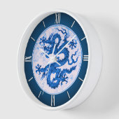 Chinese Draak, Indigo Blauw en Wit (Hoek)