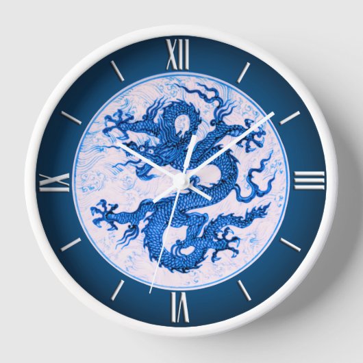 Chinese Draak, Indigo Blauw en Wit (Voorkant)