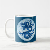 Chinese draak, indigoblauw en witte koffie Mok (Links)