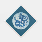 Chinese draak, Indigoblauw en witte luiers Servet (Hoek)