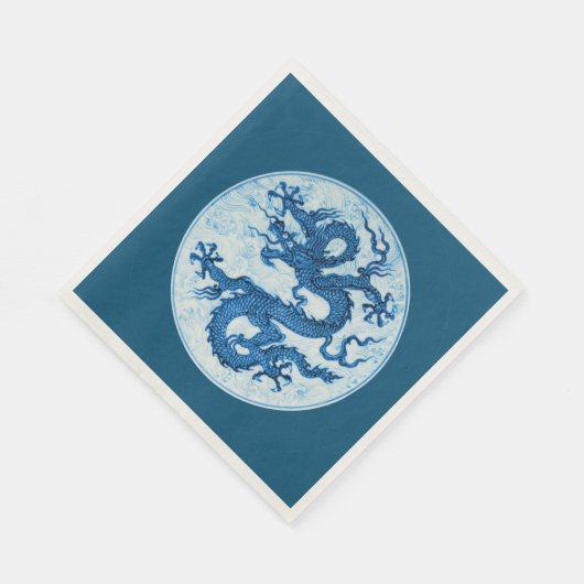 Chinese draak, Indigoblauw en witte luiers Servet (Hoek)