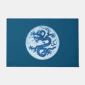 Chinese draak, indigoblauw en witte portier deurmat (Voorkant)