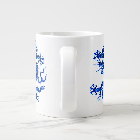 Chinese draak, Indigoblauw Grote Koffiekop (Achterkant)