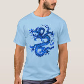 Chinese draak, Indigoblauw T-shirt (Voorkant)