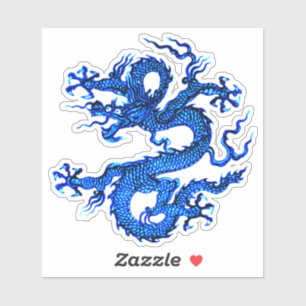Chinese draak, Indigoblauwe Sticker