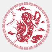 Chinese Draak, Jaar van de Draak Ronde Sticker (Voorkant)
