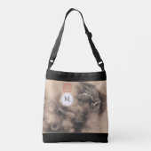 Chinese Draak Jaar Verjaardag Schilderen Monogram  Crossbody Tas (Achterkant)