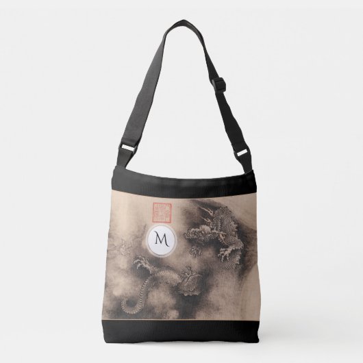 Chinese Draak Jaar Verjaardag Schilderen Monogram Crossbody Tas (Voorkant)