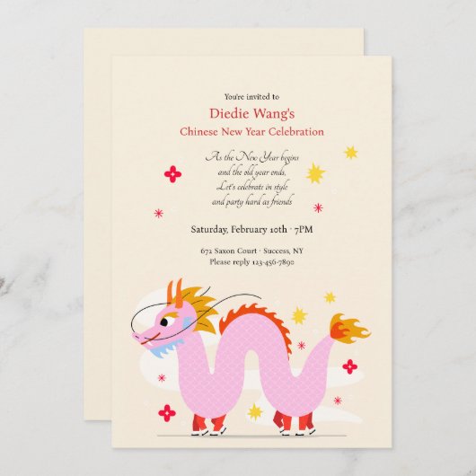 Chinese Draak Kaart (Voorkant / Achterkant)