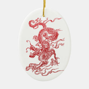 Chinese draak keramisch ornament