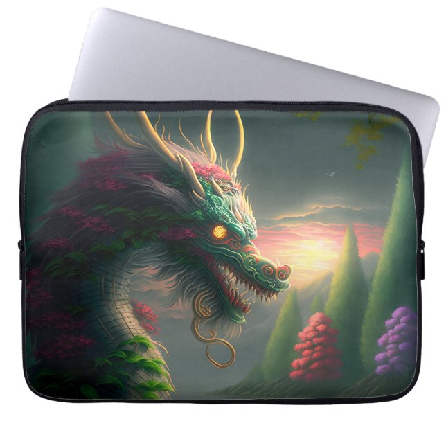 Chinese draak laptop sleeve (Voorkant)