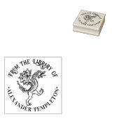 Chinese Draak Loong #5 Ronde Bibliotheek Boeknaam Rubberstempel (Gestempeld)