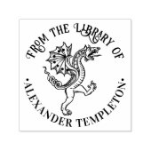 Chinese Draak Loong #5 Ronde Bibliotheek Boeknaam Zelfinktende Stempel (Design)