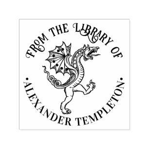 Chinese Draak Loong #5 Ronde Bibliotheek Boeknaam Zelfinktende Stempel