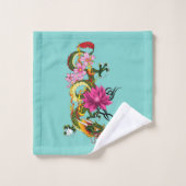 Chinese draak Lotus Cherry Blossoms Bad Handdoek (Wasdoekje)