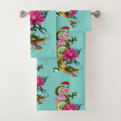 Chinese draak Lotus Kersenbloesems Bad Handdoek (Insitu)