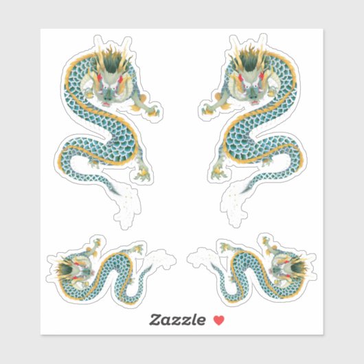 Chinese draak, magisch wezen sticker (Vel)