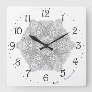 Chinese Draak Mandala Vierkante Wandklok