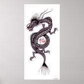 Chinese draak met succes symbool art poster (Voorkant)