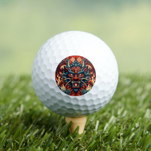 Chinese Draak met Vlammen Golfballen (Insitu Shirt)