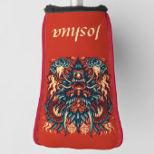 Chinese Draak met Vlammen Golfheadcover (Draai 90)
