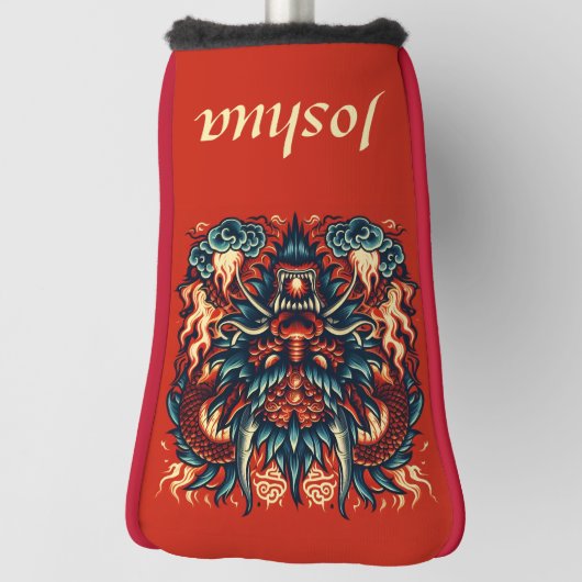 Chinese Draak met Vlammen Golfheadcover (Draai 90)
