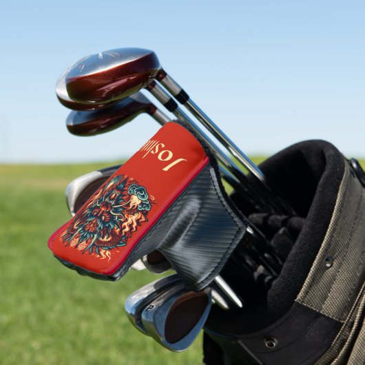 Chinese Draak met Vlammen Golfheadcover (Insitu)