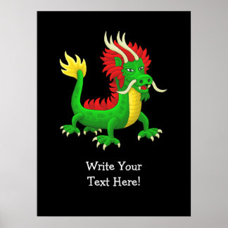 Chinese Draak Moderne Stijl Poster