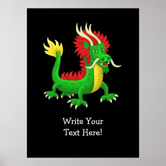 Chinese Draak Moderne Stijl Poster (Voorkant)