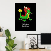 Chinese Draak Moderne Stijl Poster (Thuiskantoor)