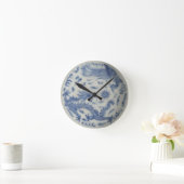 chinese draak monaco blue chinoiserie ronde klok (Huis)