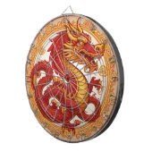 Chinese draak nieuwe jaar gouden rode dartboard dartbord (Voorkant Rechts)